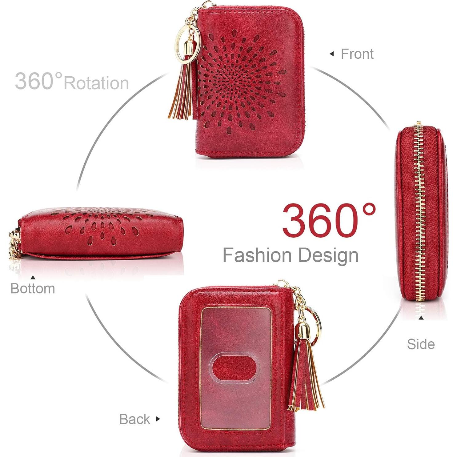 Monedero Pequeño APHISON RFID para Mujeres 1927 Rojo