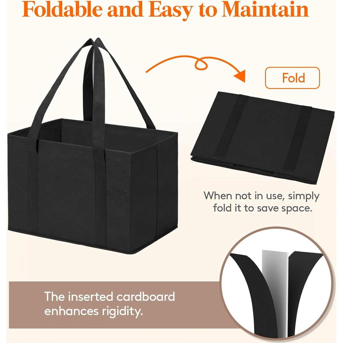 Bolsas de Compras Reutilizables Lifewit 3 Piezas Negras