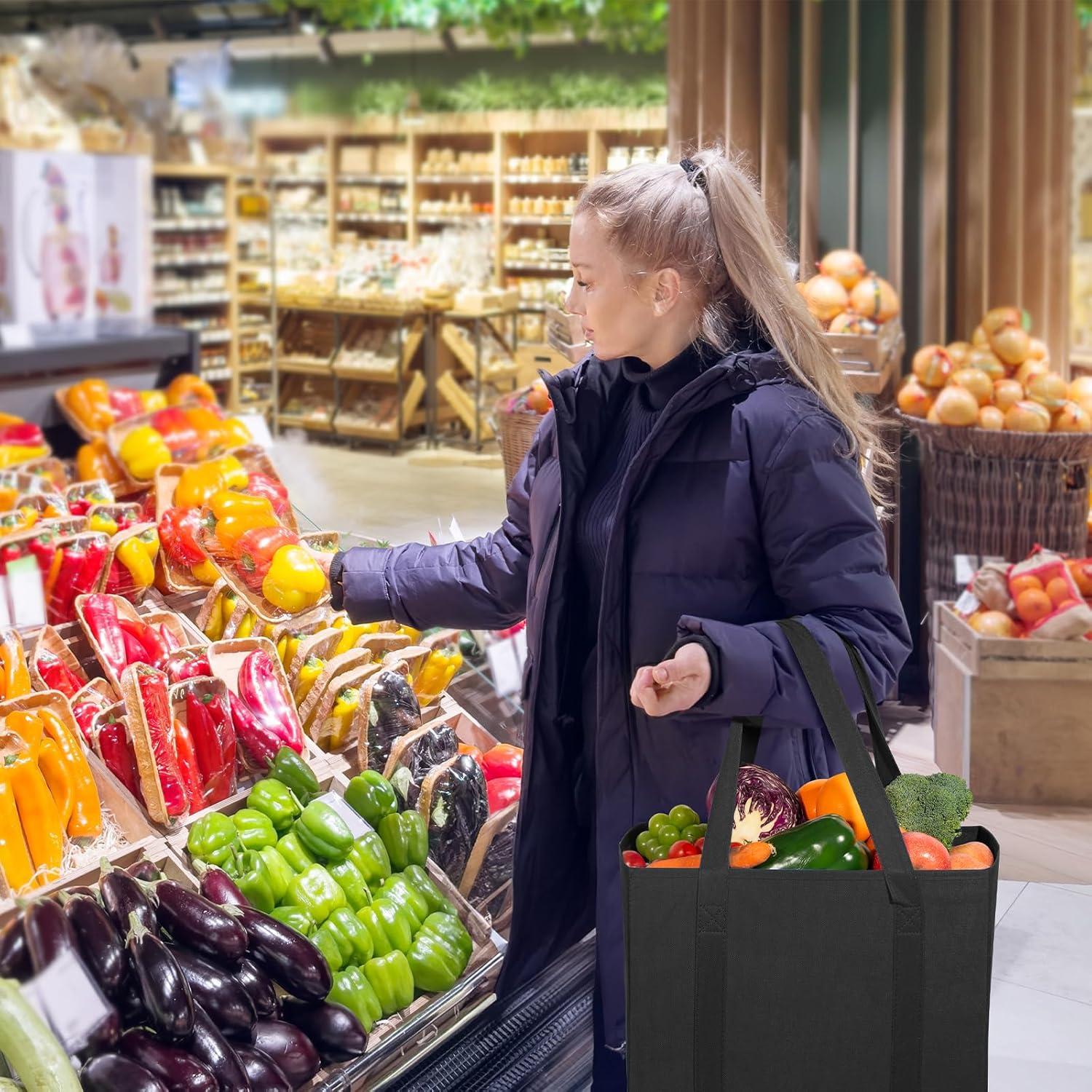 Bolsas de Compras Reutilizables Lifewit 3 Piezas Negras