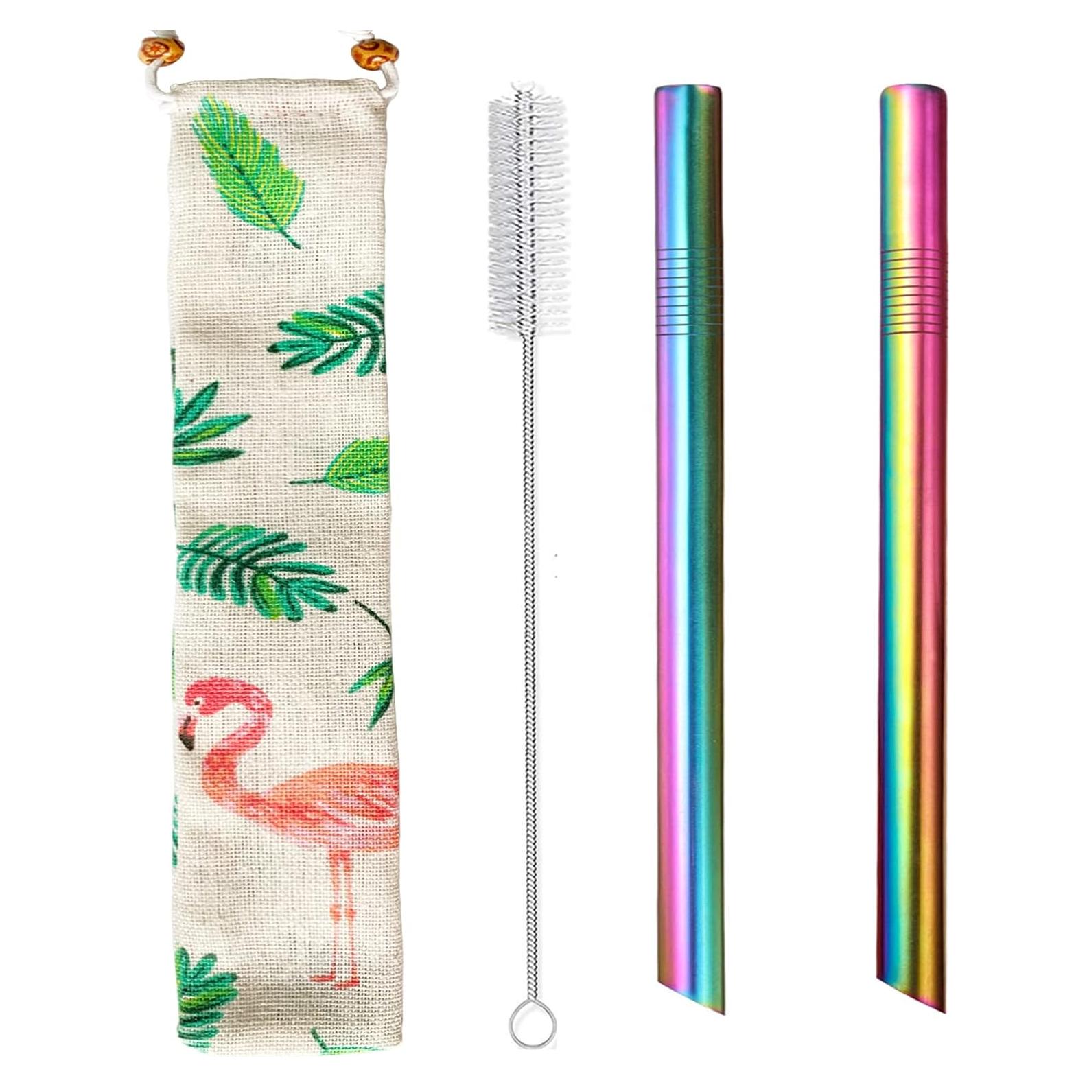 Popotes Reutilizables de Acero Inoxidable Morneve 12mm 2PCS