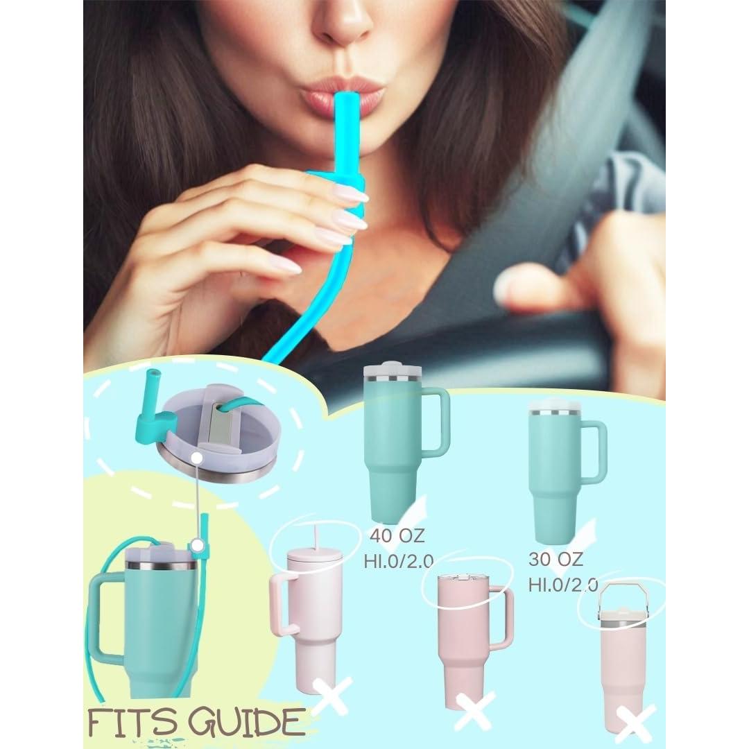 Popotes de Silicona Reutilizables Ionibloom 89 cm Azul y Púrpura