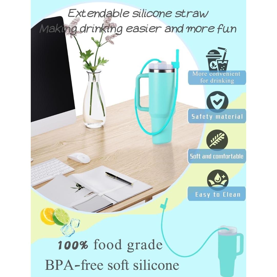 Popotes de Silicona Reutilizables Ionibloom 89 cm Azul y Púrpura