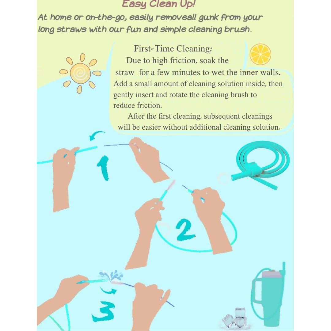 Popotes de Silicona Reutilizables Ionibloom 89 cm Azul y Púrpura