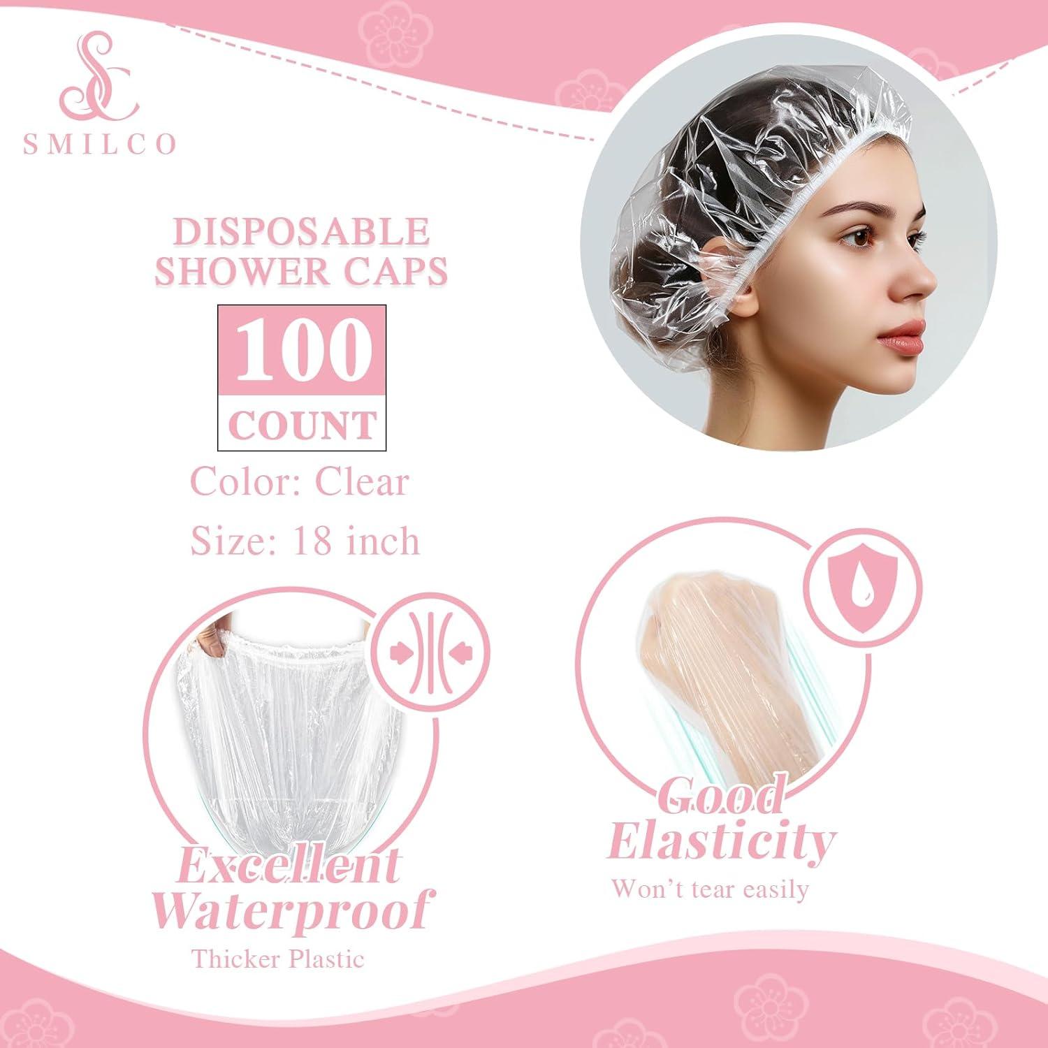 Gorros de Ducha Desechables Smilco 100PCS 51.8cm Impermeables