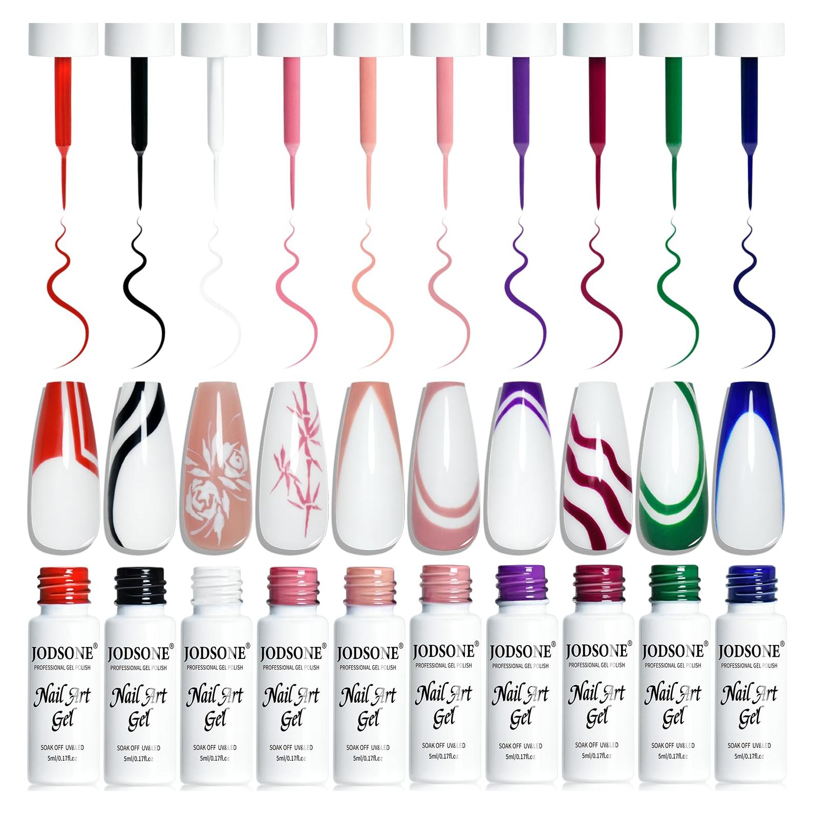 Set de 10 Lápices de Gel para Uñas JODSONE - Efecto 3D