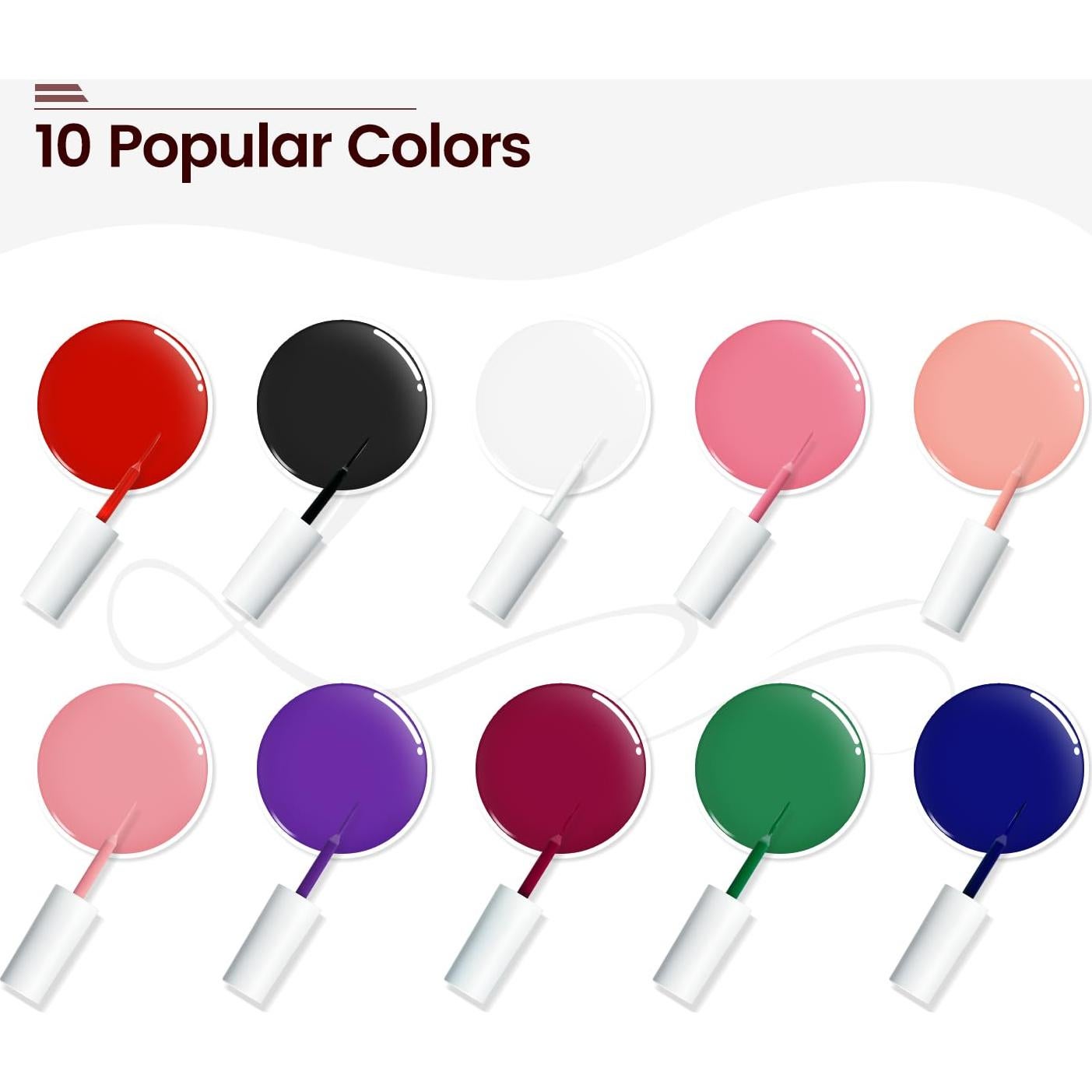 Set de 10 Lápices de Gel para Uñas JODSONE - Efecto 3D