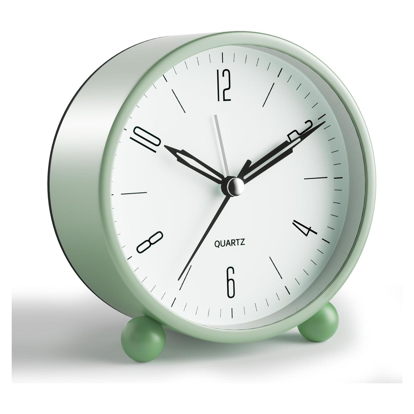 Reloj de Alarma Analógico JALL Verde 10 cm Silencioso