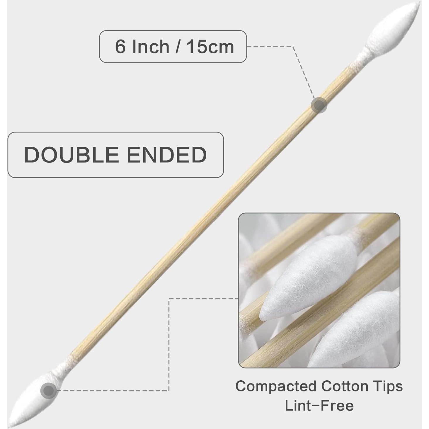 Bastones de Limpieza de Armas 400PCS Doble Punta 15.24cm Algodón