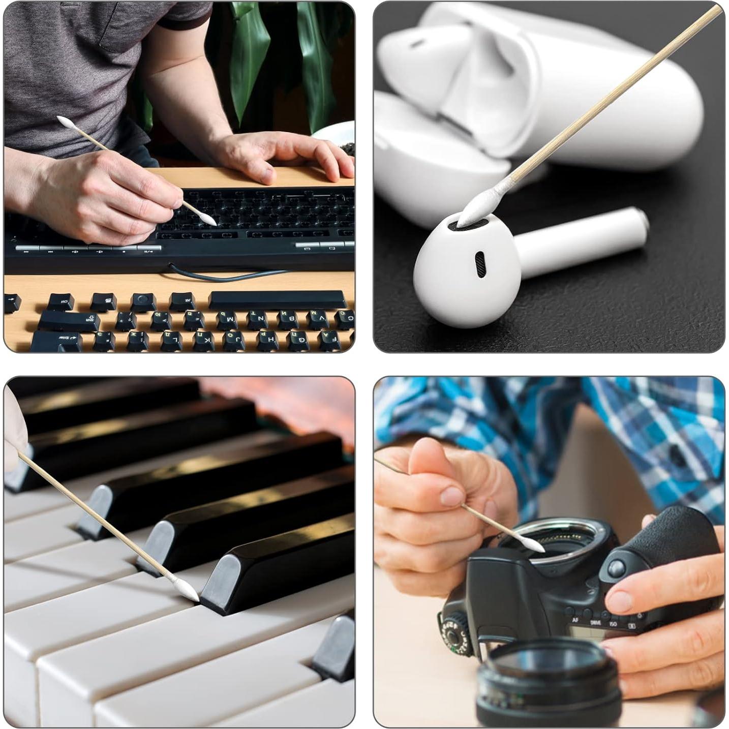 Bastones de Limpieza de Armas 400PCS Doble Punta 15.24cm Algodón