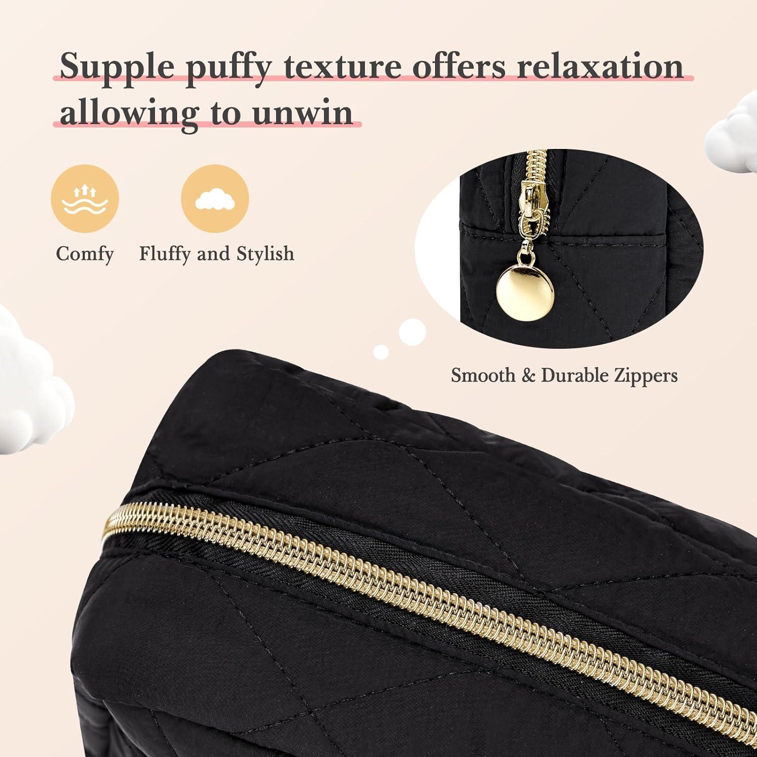 Bolsa de Maquillaje Noozion Acolchada para Mujeres - Negro