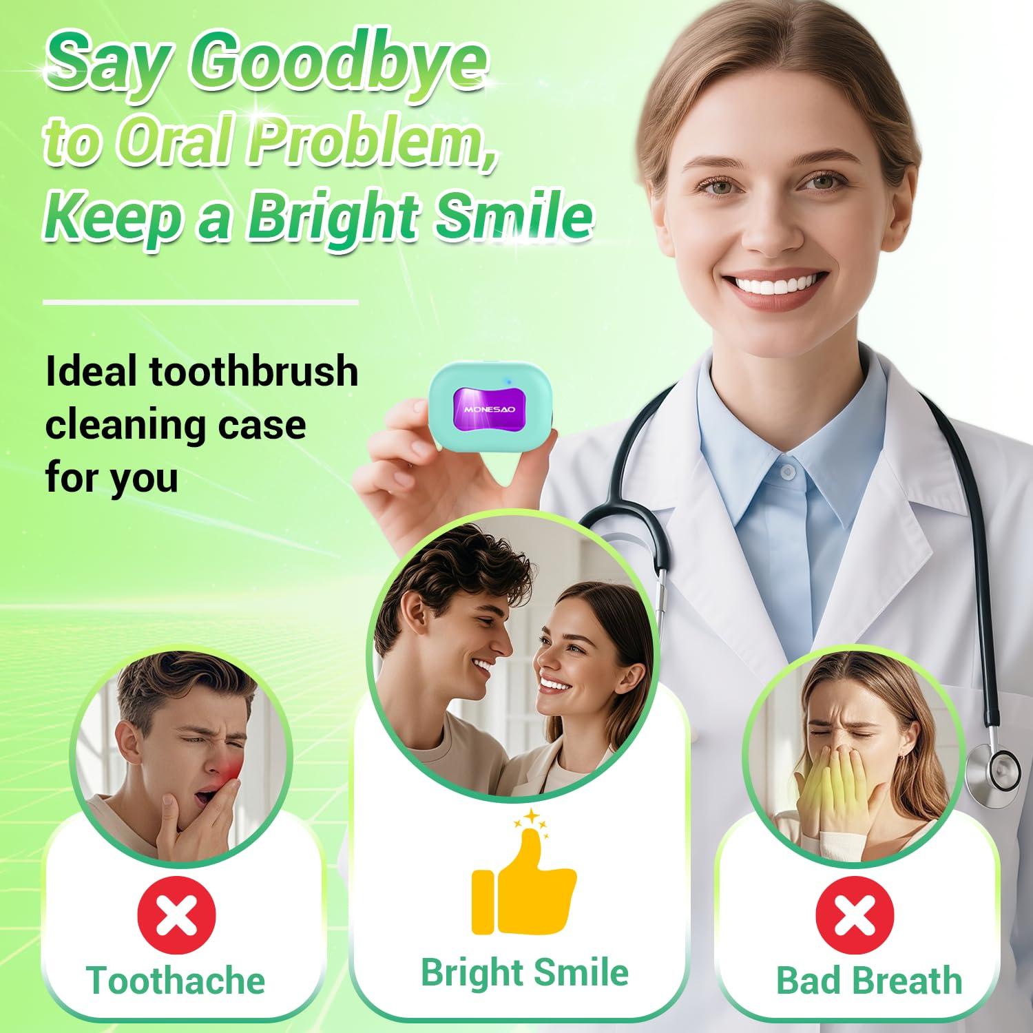 Estuche Desinfectante para Cepillos de Dientes MONESAO Azul