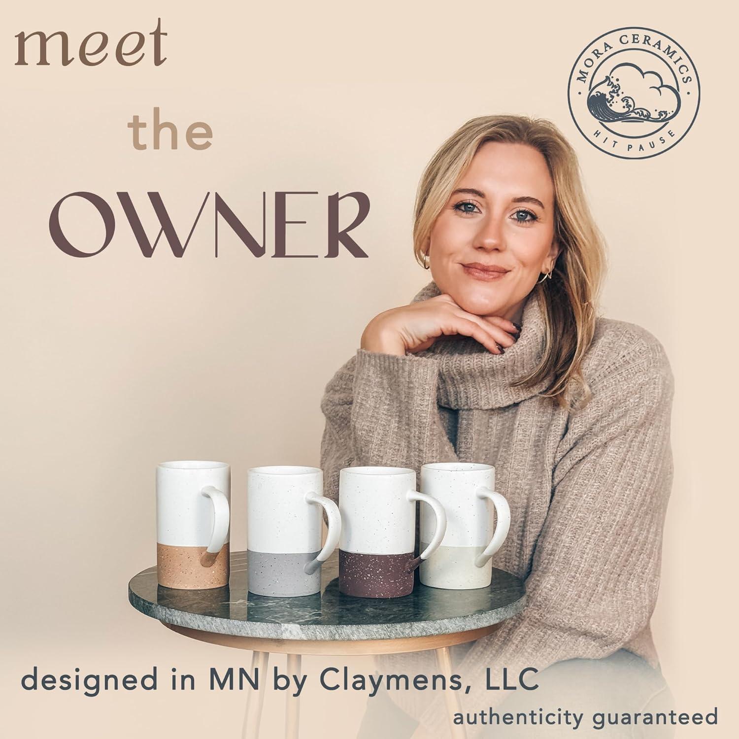 Taza de Té Cerámica Mora con Infusor y Tapa 355 ml Yeso