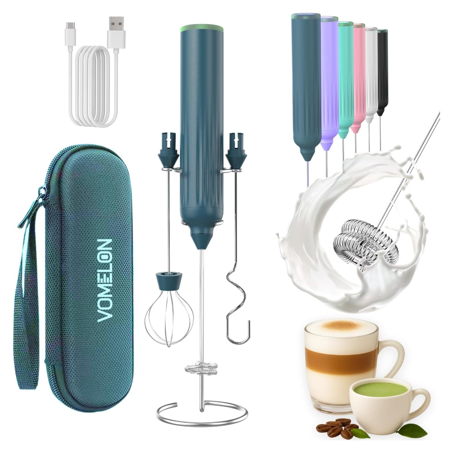 Espumador de Leche VOMELON Recargable 3 Velocidades Verde