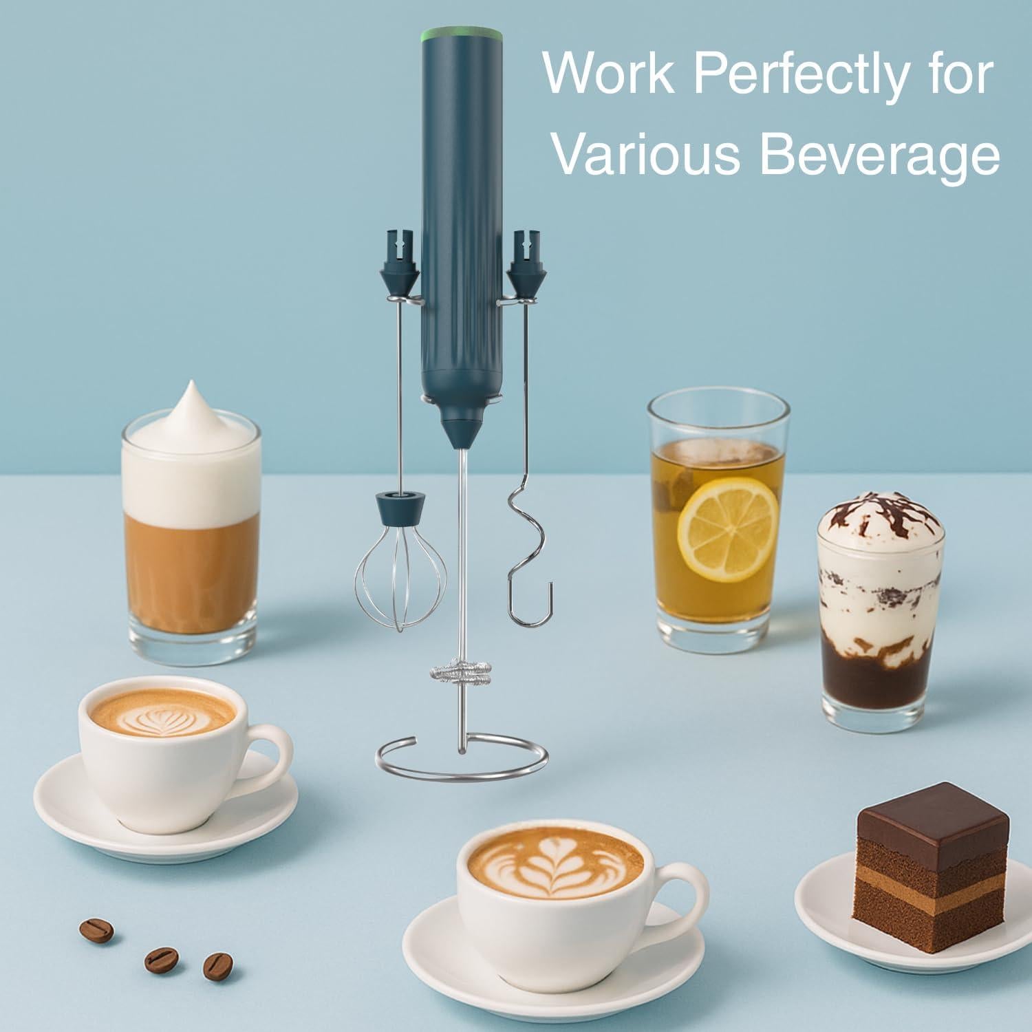 Espumador de Leche VOMELON Recargable 3 Velocidades Verde