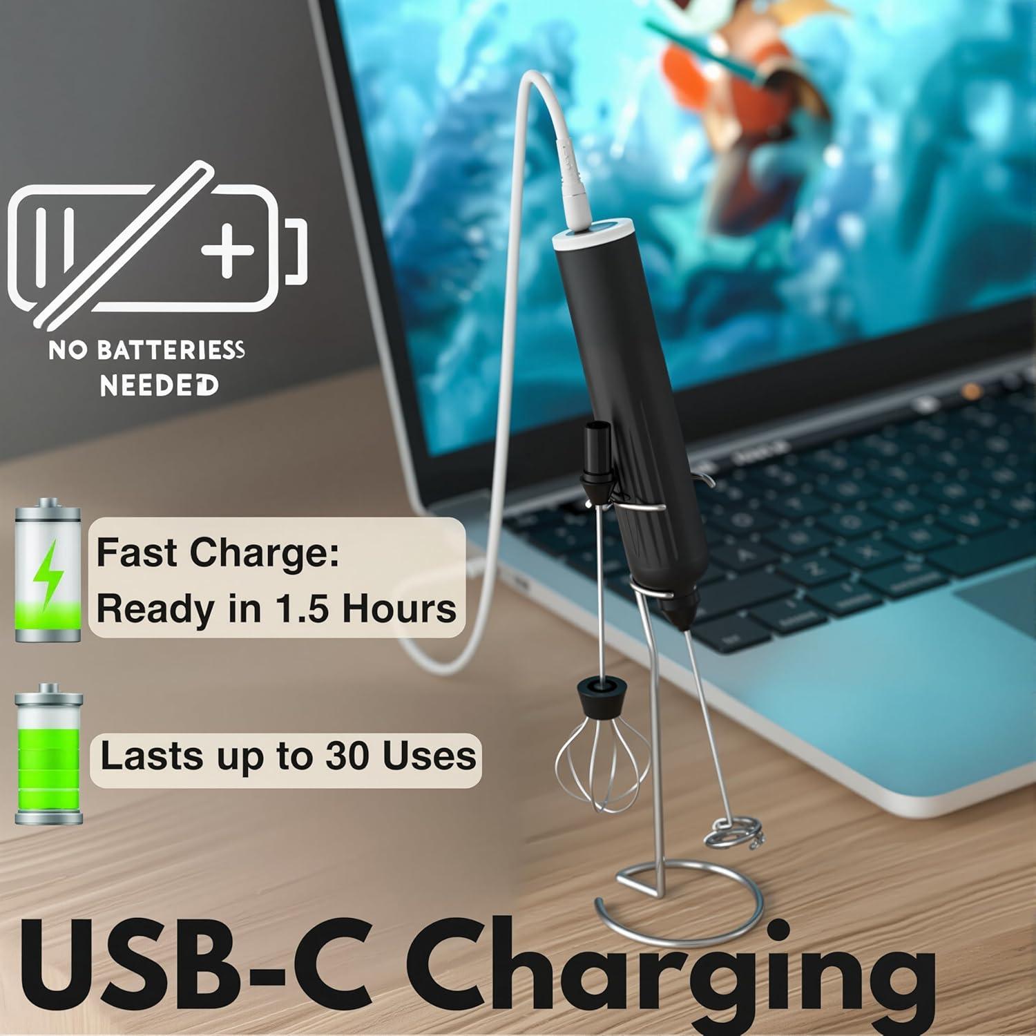 Espumador de Leche VOMELON Recargable 3 Velocidades Verde