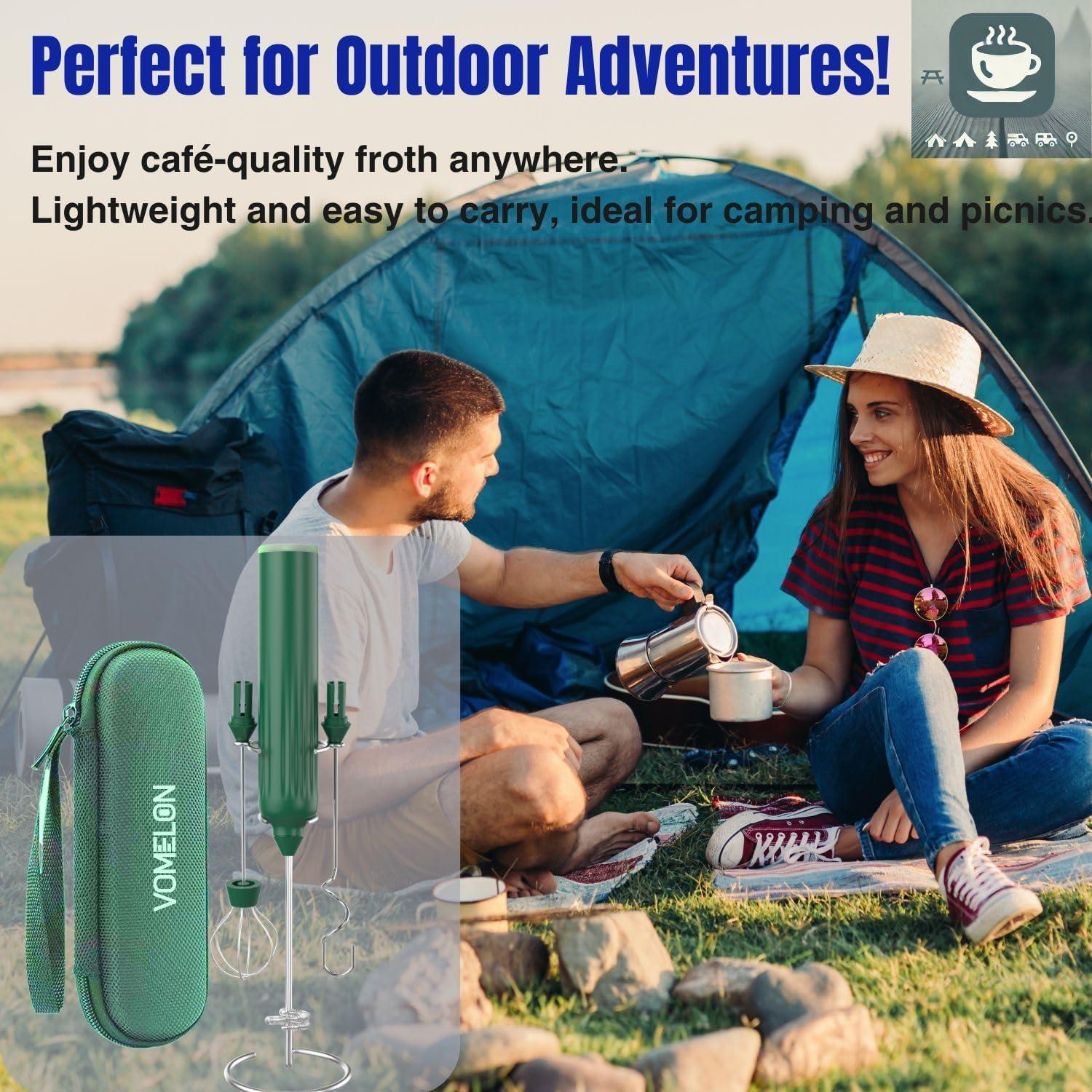 Espumador de Leche VOMELON Recargable 3 Velocidades Verde