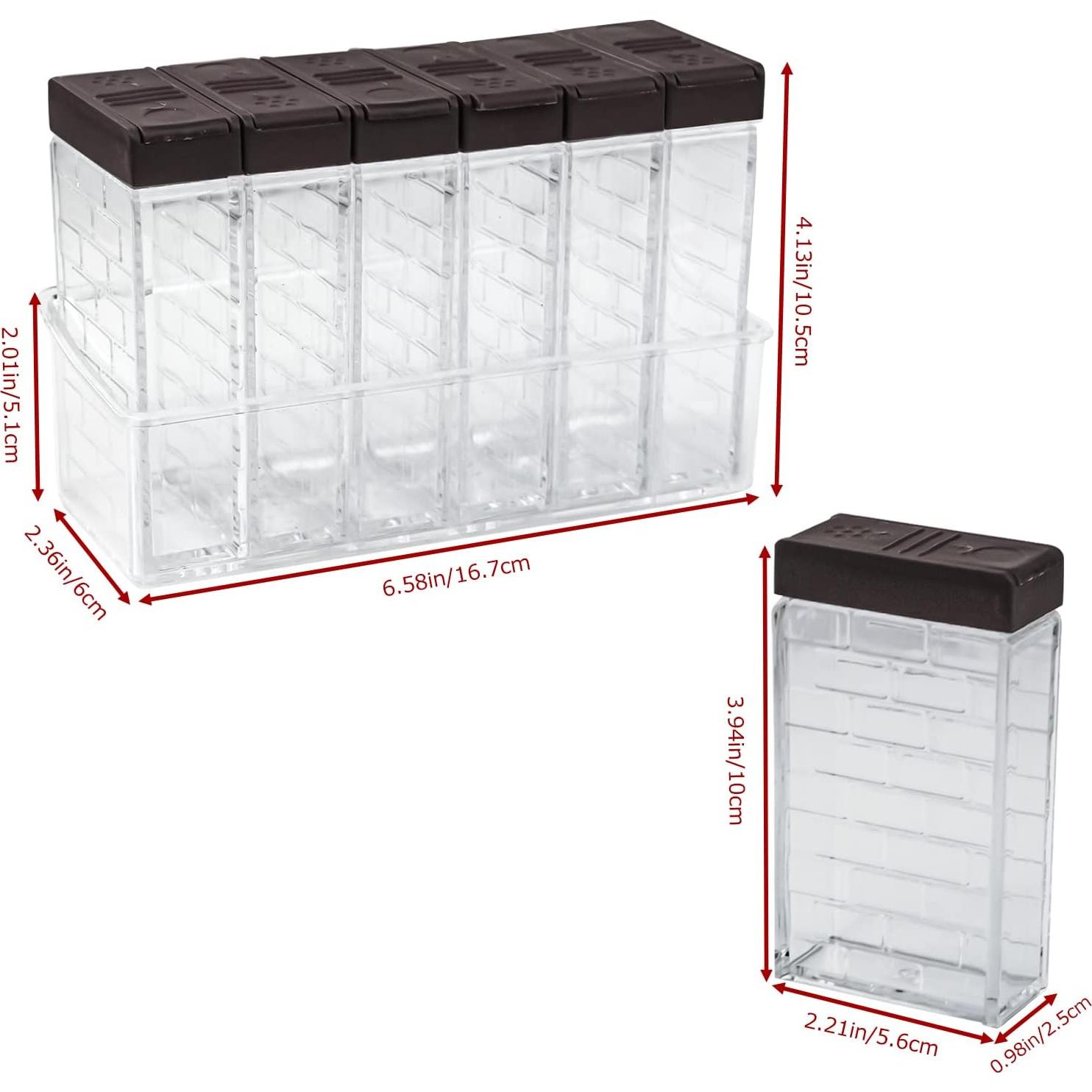 Set de 6 Tarros para Especias Jucaifu - Plástico Marrón