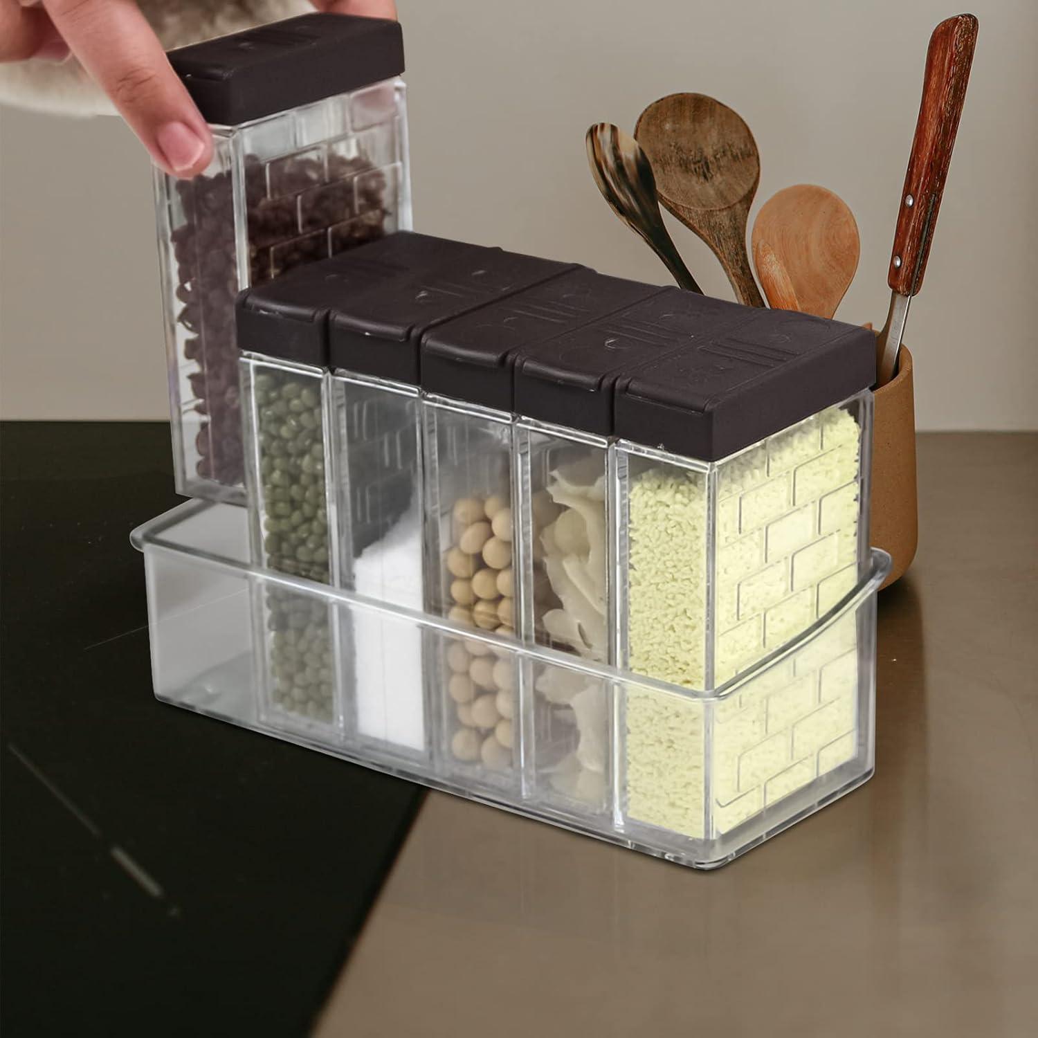 Set de 6 Tarros para Especias Jucaifu - Plástico Marrón