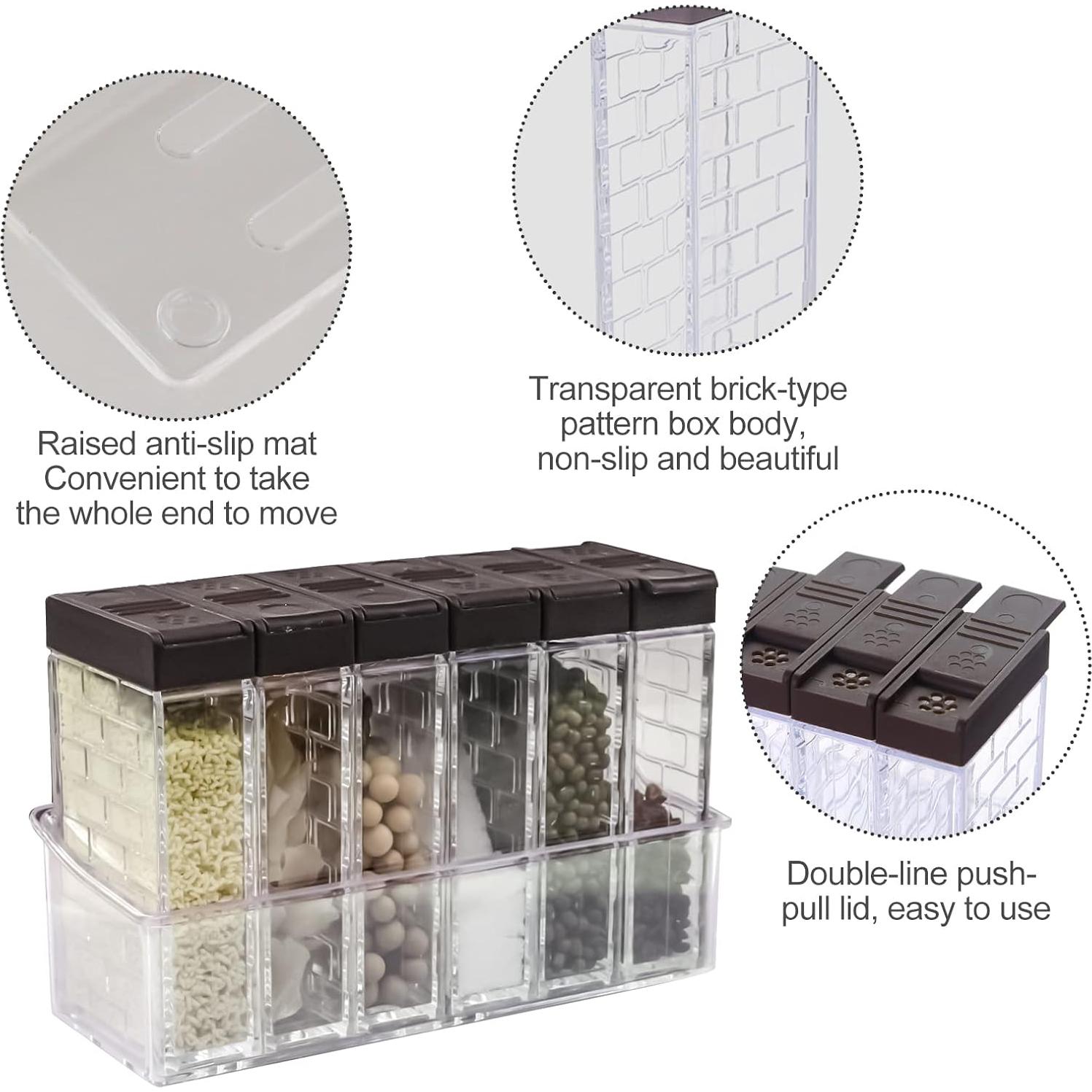 Set de 6 Tarros para Especias Jucaifu - Plástico Marrón