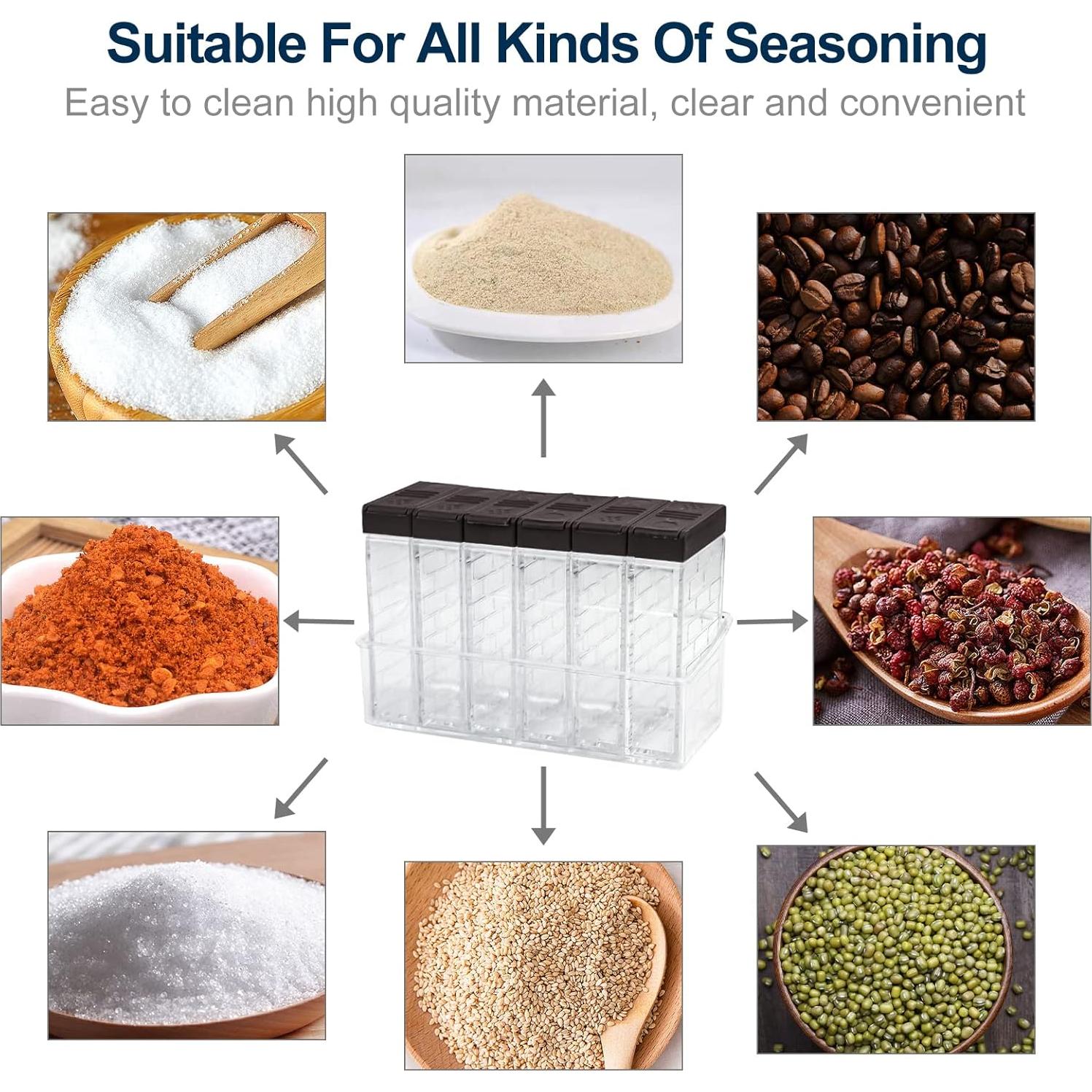 Set de 6 Tarros para Especias Jucaifu - Plástico Marrón