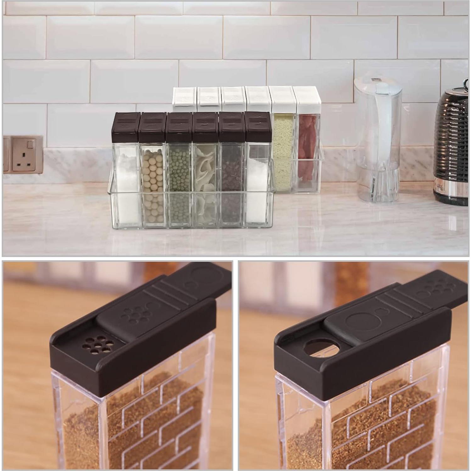 Set de 6 Tarros para Especias Jucaifu - Plástico Marrón