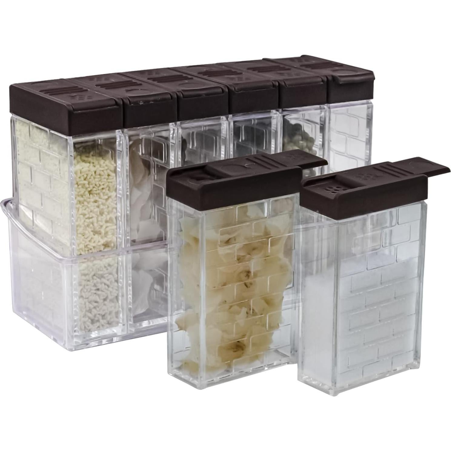 Set de 6 Tarros para Especias Jucaifu - Plástico Marrón