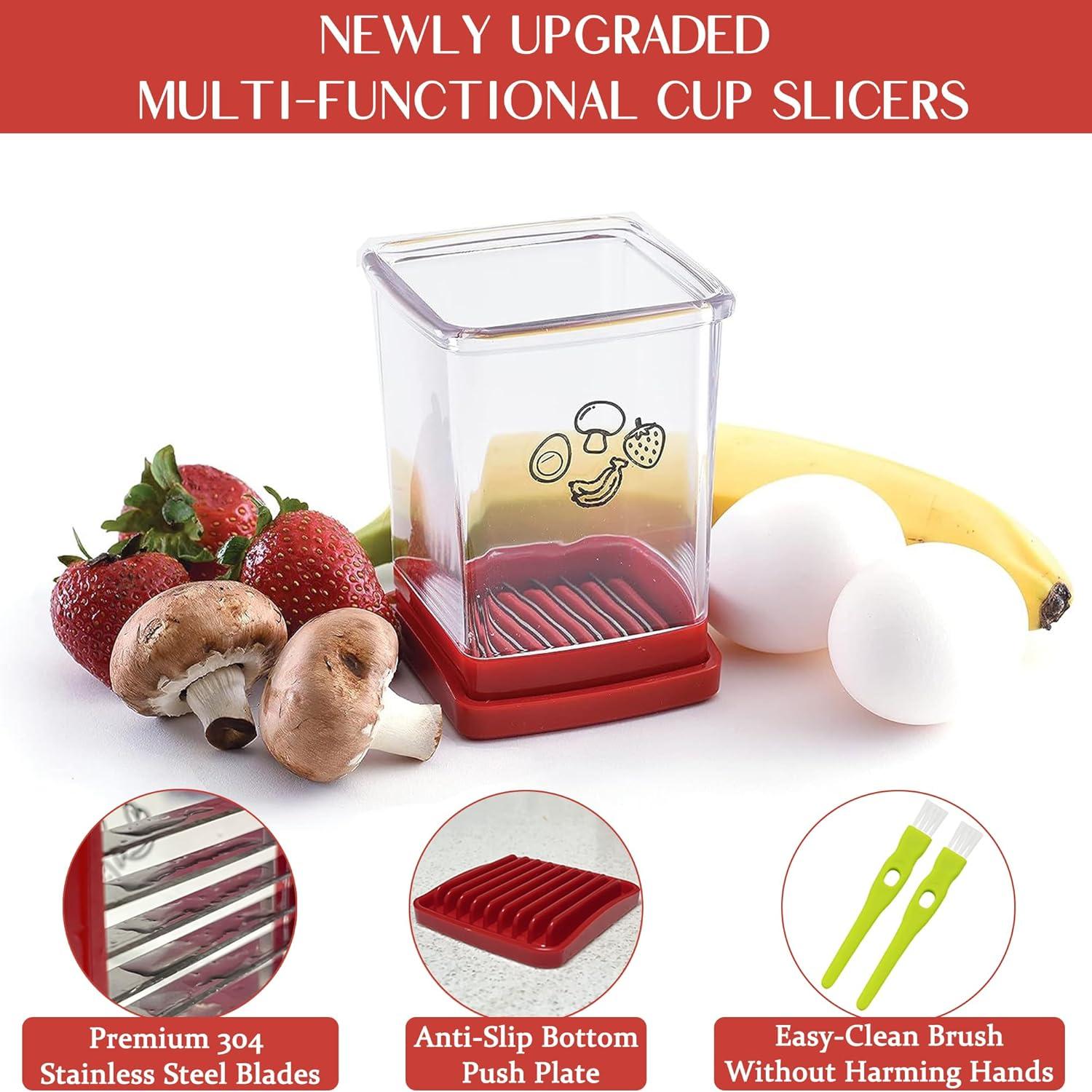 Cortador de Frutas ERHIRY 2 Pcs Acero Inoxidable Antideslizante