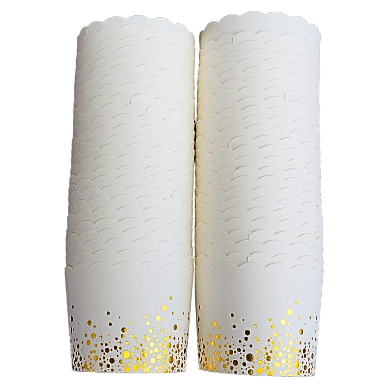Paquete de 50 Tazas de Papel Bake-In-Cup Grande Confeti Dorado