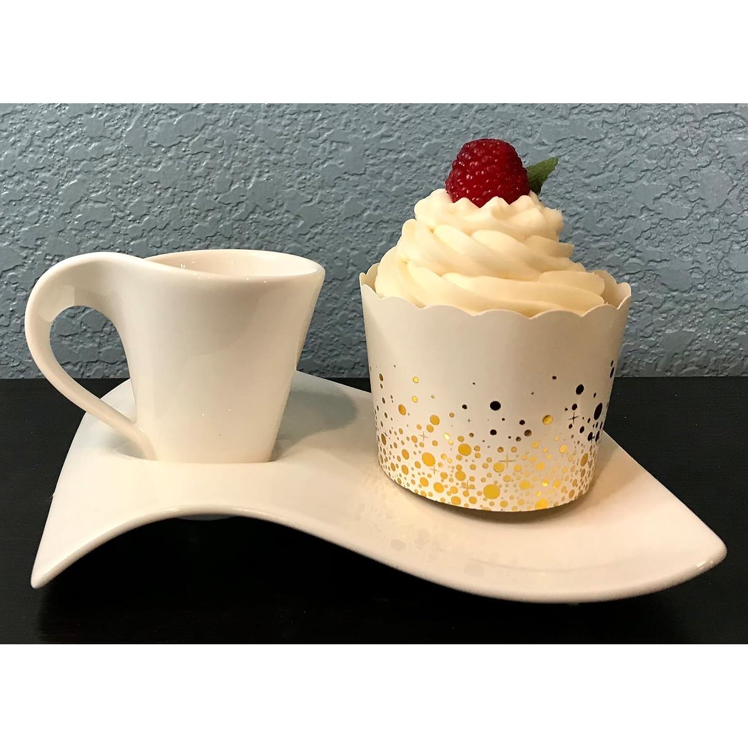 Paquete de 50 Tazas de Papel Bake-In-Cup Grande Confeti Dorado