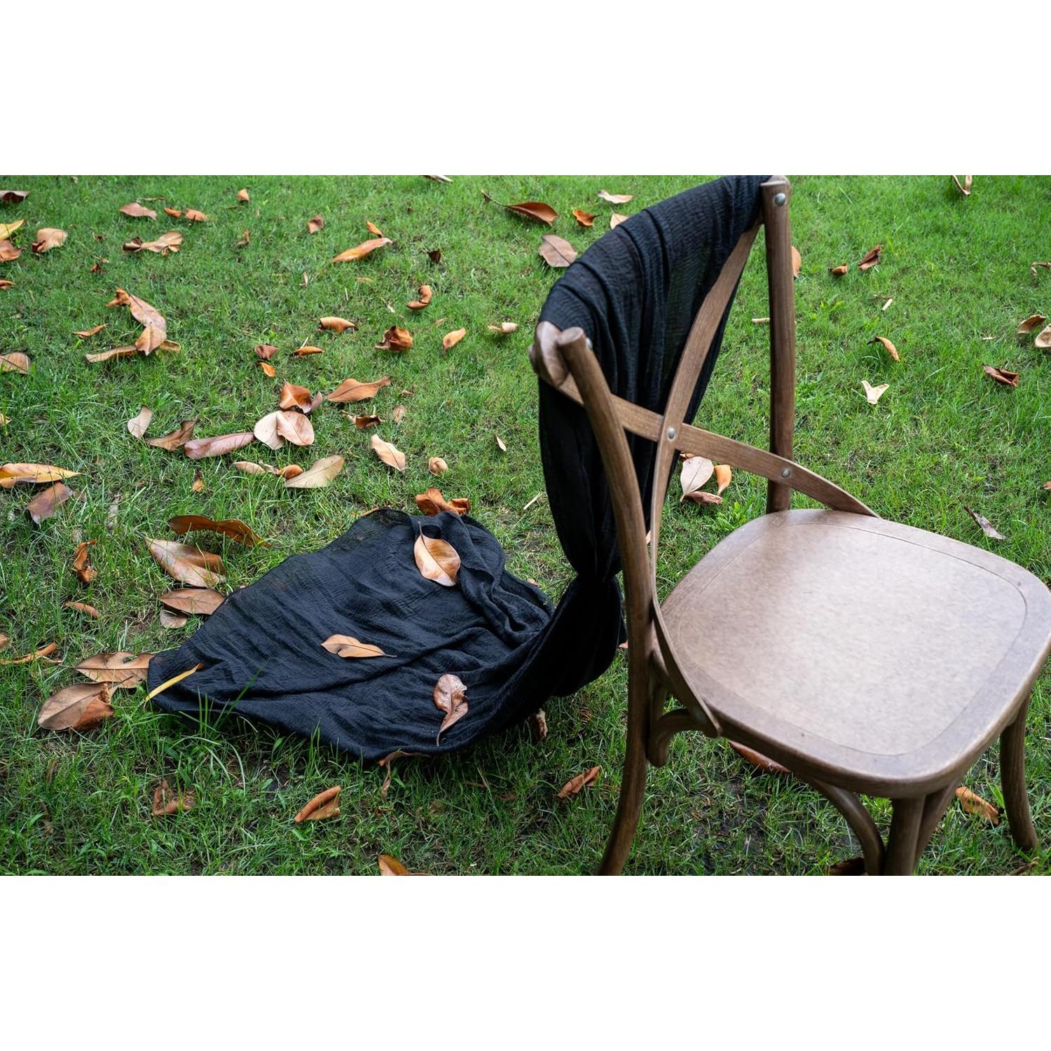 Caminito de Mesa Negro de Gasa de Queso Algodón 304.8x88.9 cm