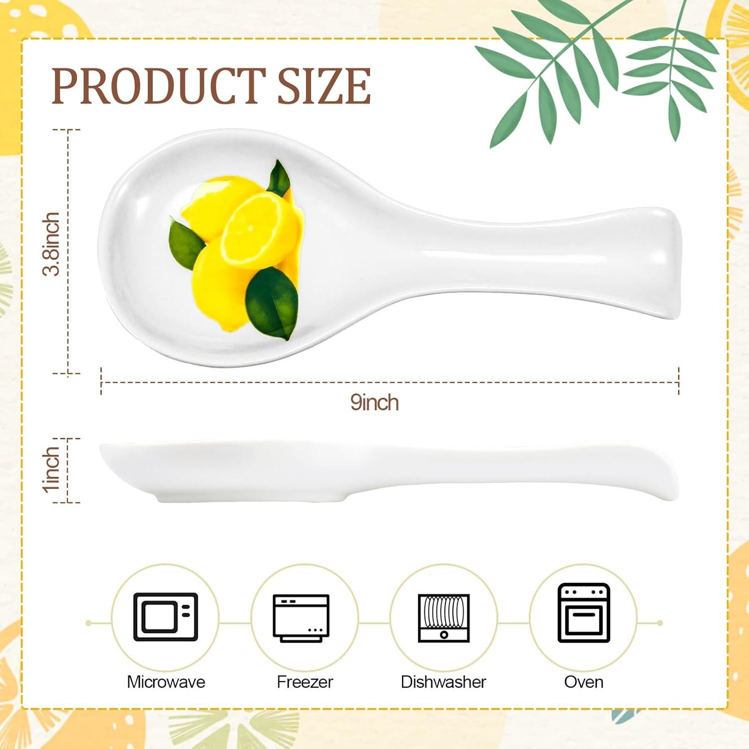 Soporte para Cucharas de Limón Cerámica Amarillo 23.5x10.4cm