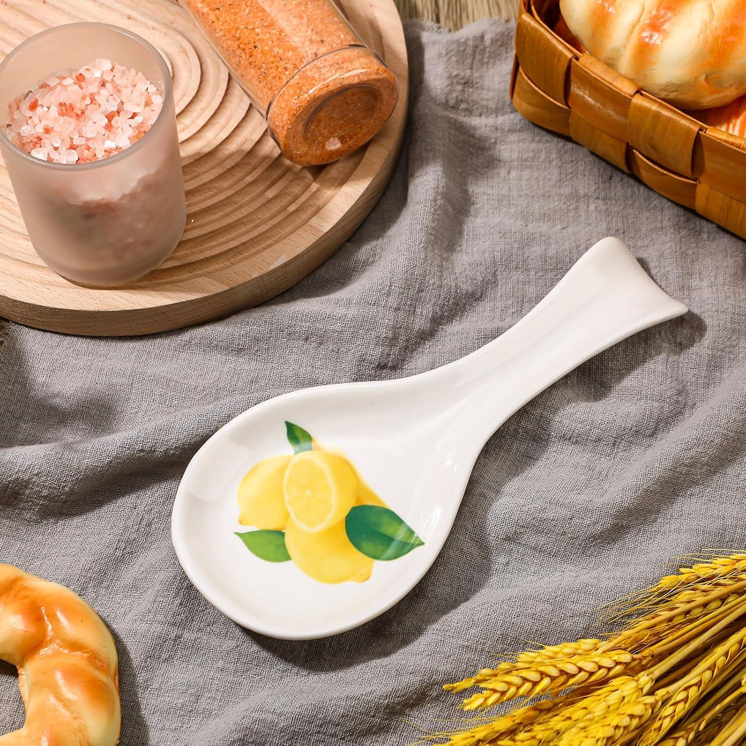 Soporte para Cucharas de Limón Cerámica Amarillo 23.5x10.4cm
