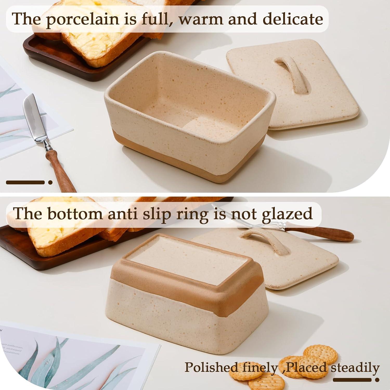 Plato de Mantequilla Cerámica NUTRIUPS con Tapa Vintage 1 Barra