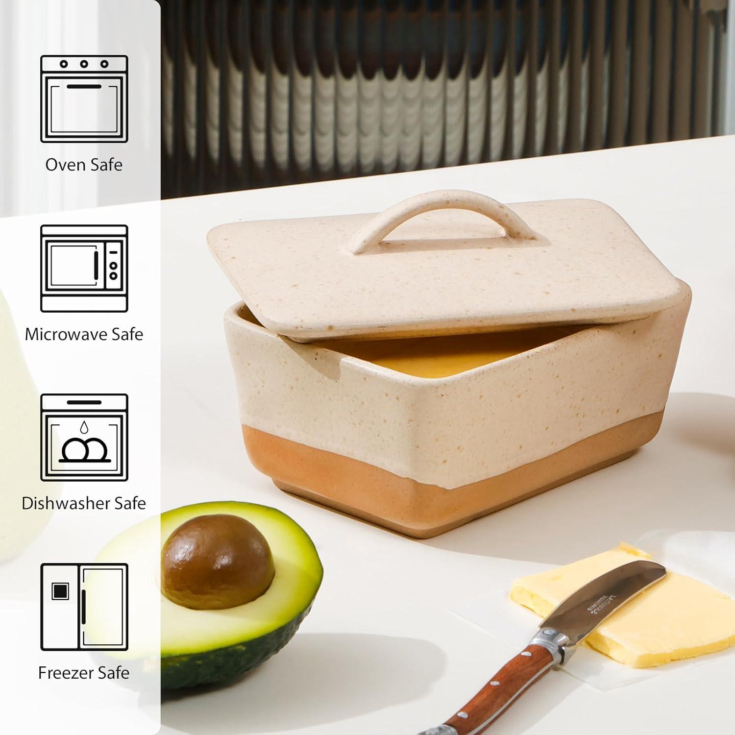 Plato de Mantequilla Cerámica NUTRIUPS con Tapa Vintage 1 Barra