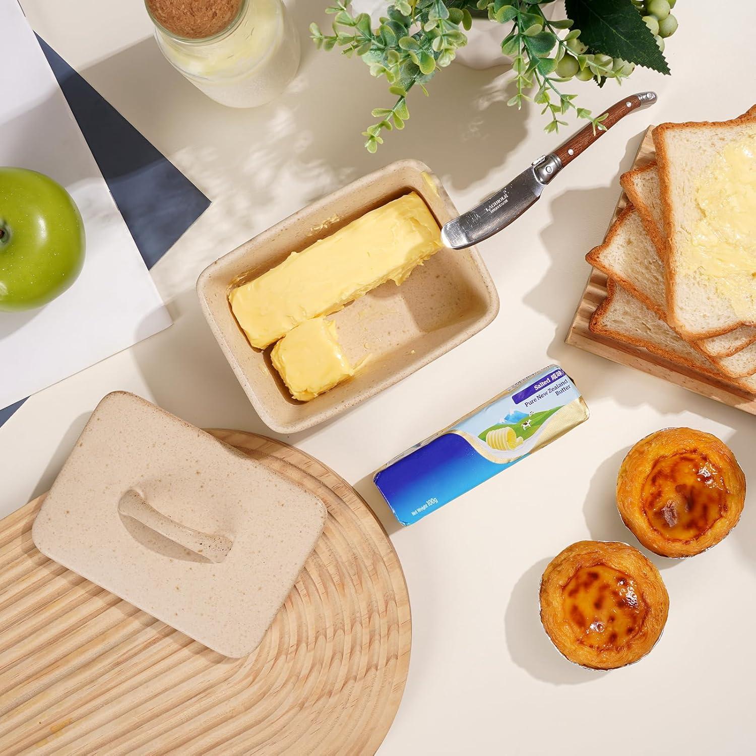 Plato de Mantequilla Cerámica NUTRIUPS con Tapa Vintage 1 Barra