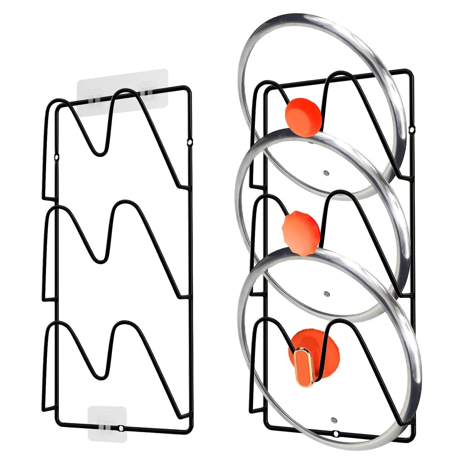 Organizador de Tapas de Olla UpChoNice 2 Paquetes 6 Niveles Negro