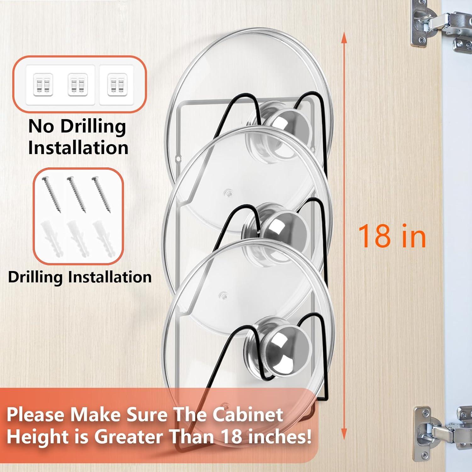 Organizador de Tapas de Olla UpChoNice 2 Paquetes 6 Niveles Negro