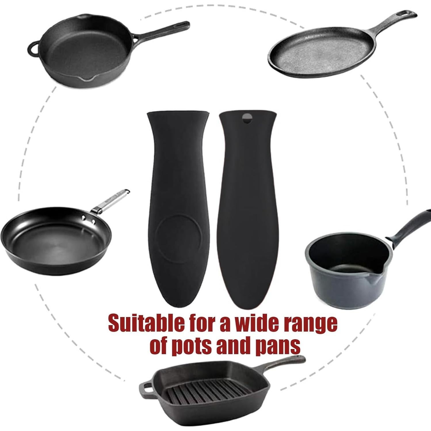 Paquete de 2 fundas de mango de silicona Huakaile - Resistentes al calor