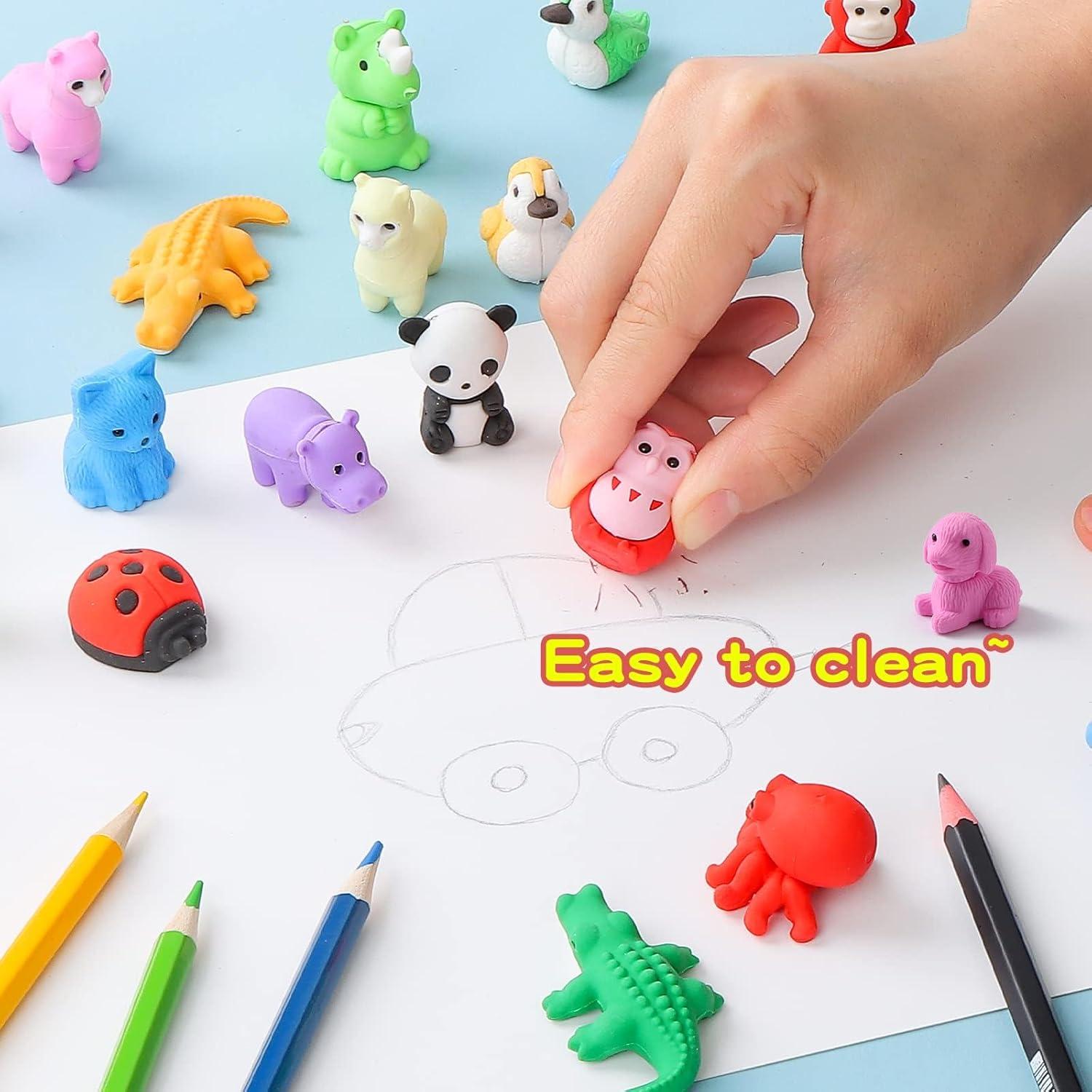 Kleeblatt 20PCS Assembled Animal Erasers for Kids Bulk, Puzzle Mini Fun Desk Pets for Student Classroom, Treasure Box Prizes,Party Favors for Kids Goodie Bags, Back to School Gifts for Students