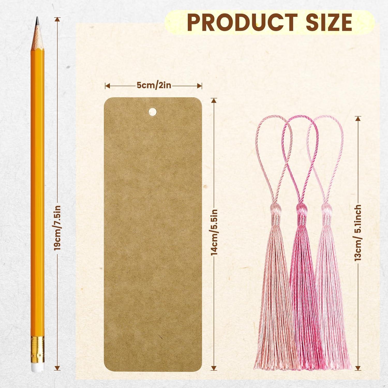 75 Marcadores en Blanco KaloTidy con Borlas Coloridas 14x5 cm