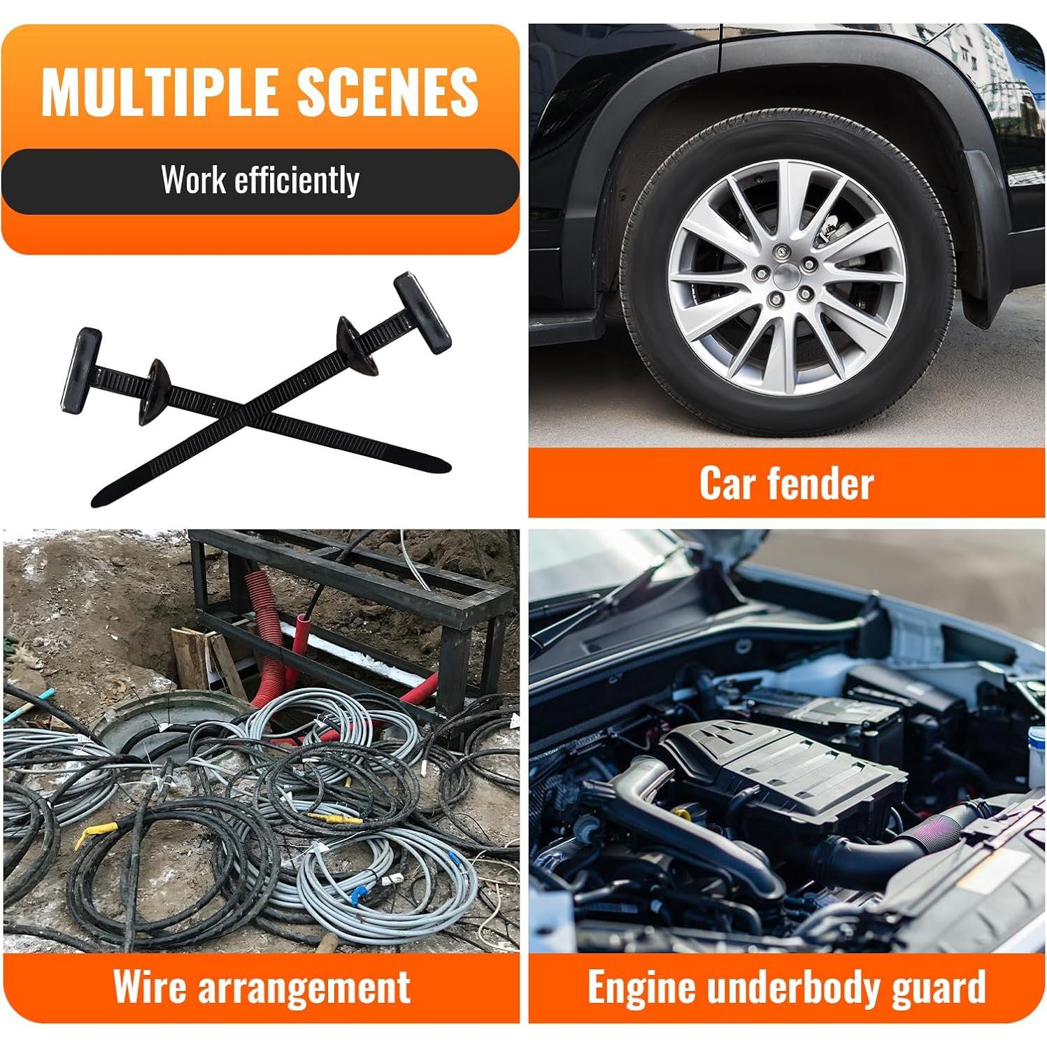 100 Hebillas de Cinta de Cable Nylon Meitelasi - Sujetadores Resistentes