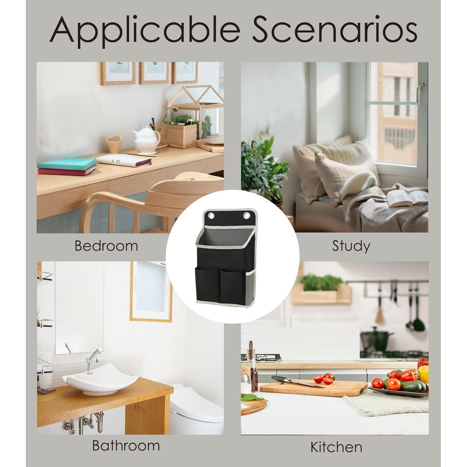 Cesta Colgante Organizador Someteth 21x36cm Negro - Paquete de 2