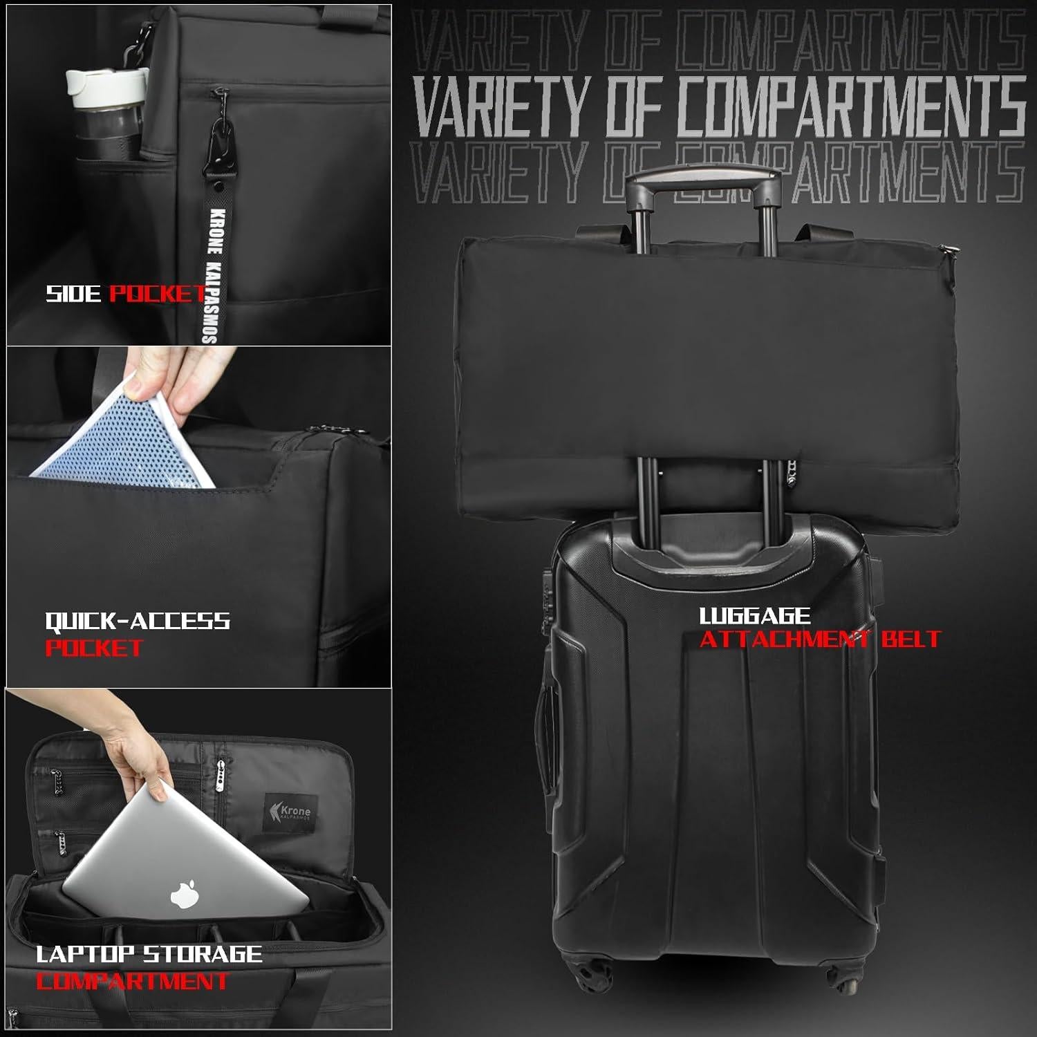 Bolsa de Zapatillas Krone Kalpasmos Negra con 3 Divisores