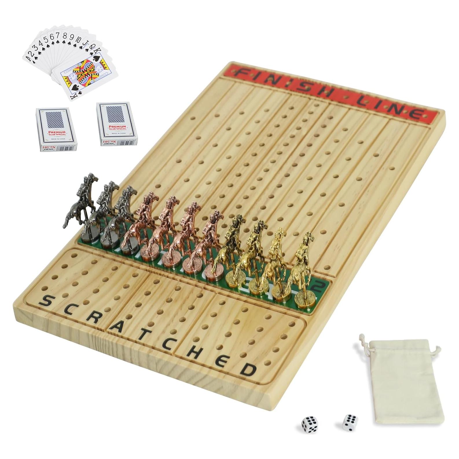 Juego de Mesa de Carreras de Caballos Jyquorp con 11 Caballos Metálicos