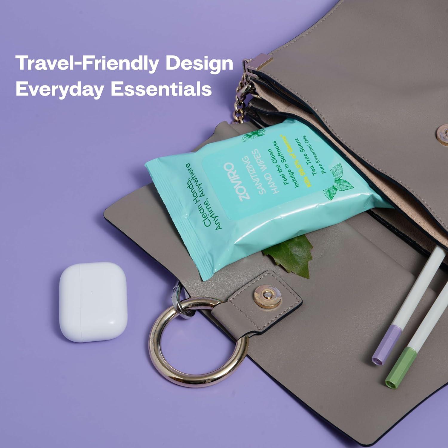 Toallitas Desinfectantes Zoviro, Aroma a Árbol de Té, 20 Unidades