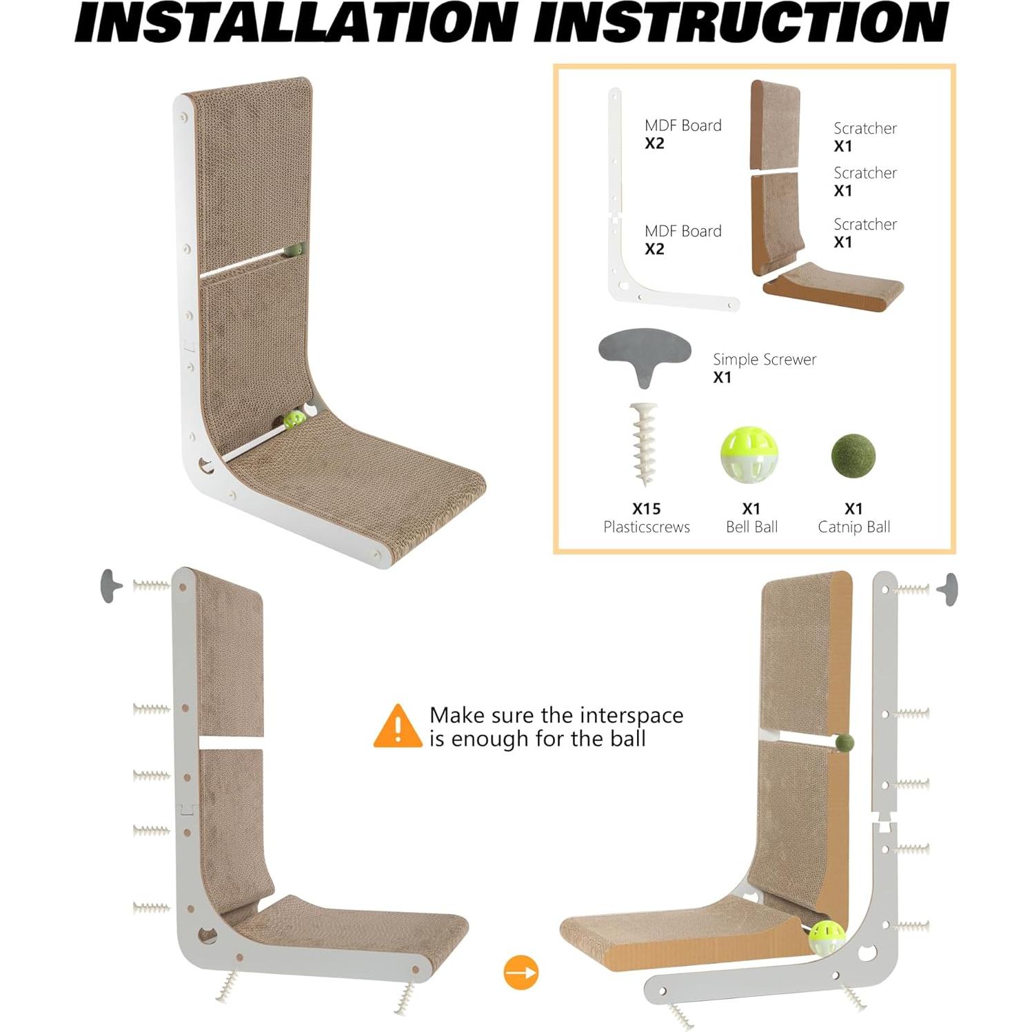 Rascador de Cartón para Gatos Smartbean 60 cm con Catnip