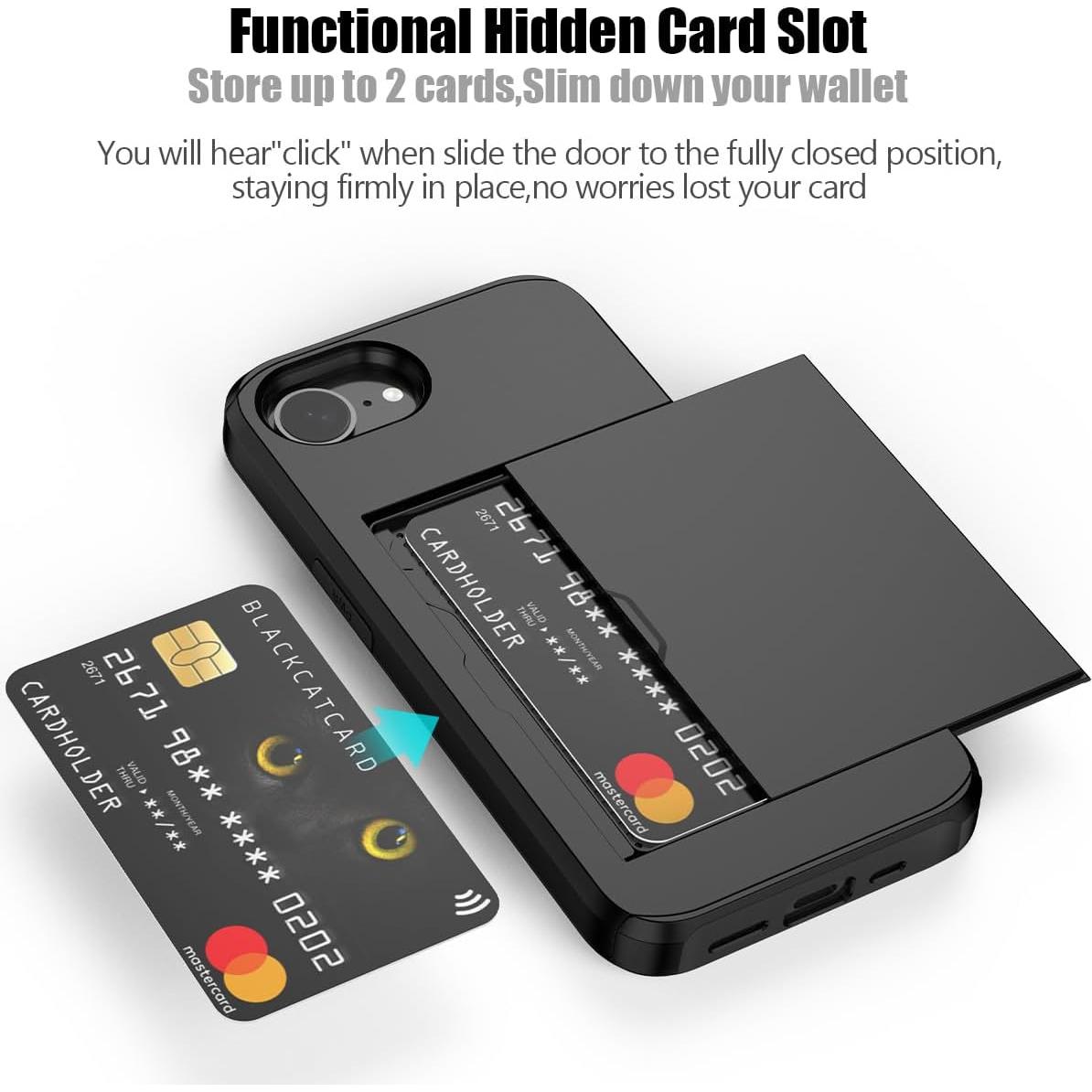 Funda Cartera Nvollnoe para iPhone 16e 6.1'' Doble Capa Negra