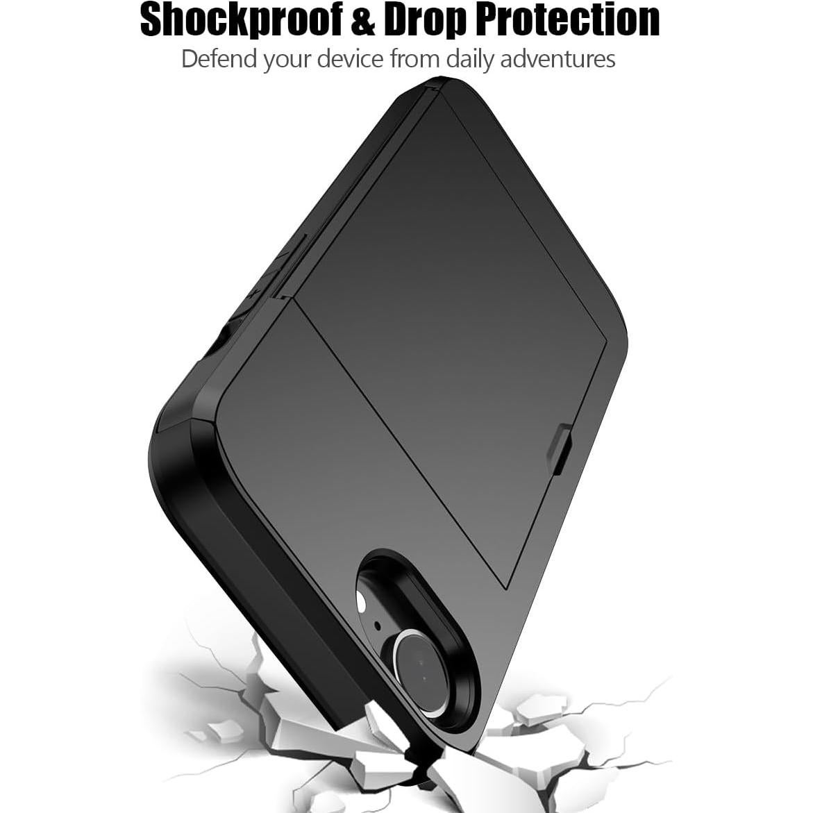 Funda Cartera Nvollnoe para iPhone 16e 6.1'' Doble Capa Negra