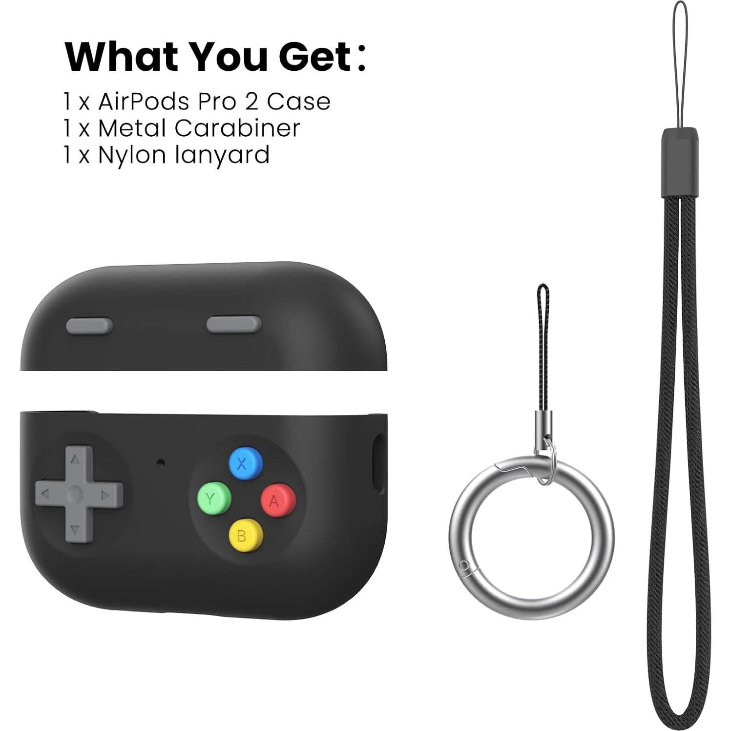 Funda Silicona Retro Delidigi para AirPods Pro 2 y 1 - Negro