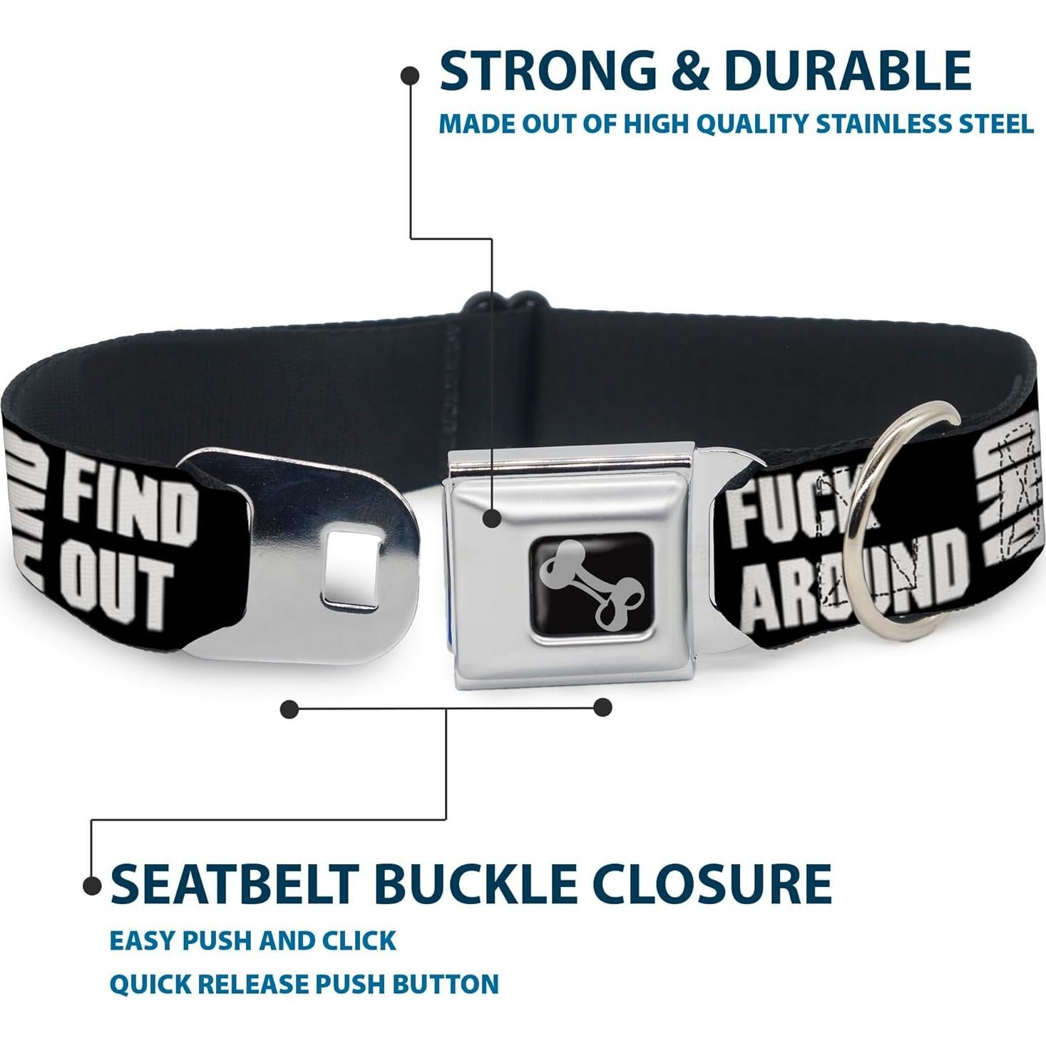 Collar de Perro con Hebilla de Seguridad Buckle-Down 9-15 cm